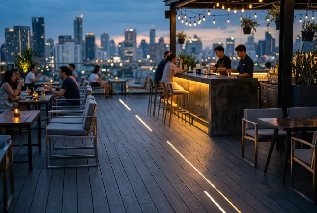 structa deck commercial composite decking outdoor restaurant