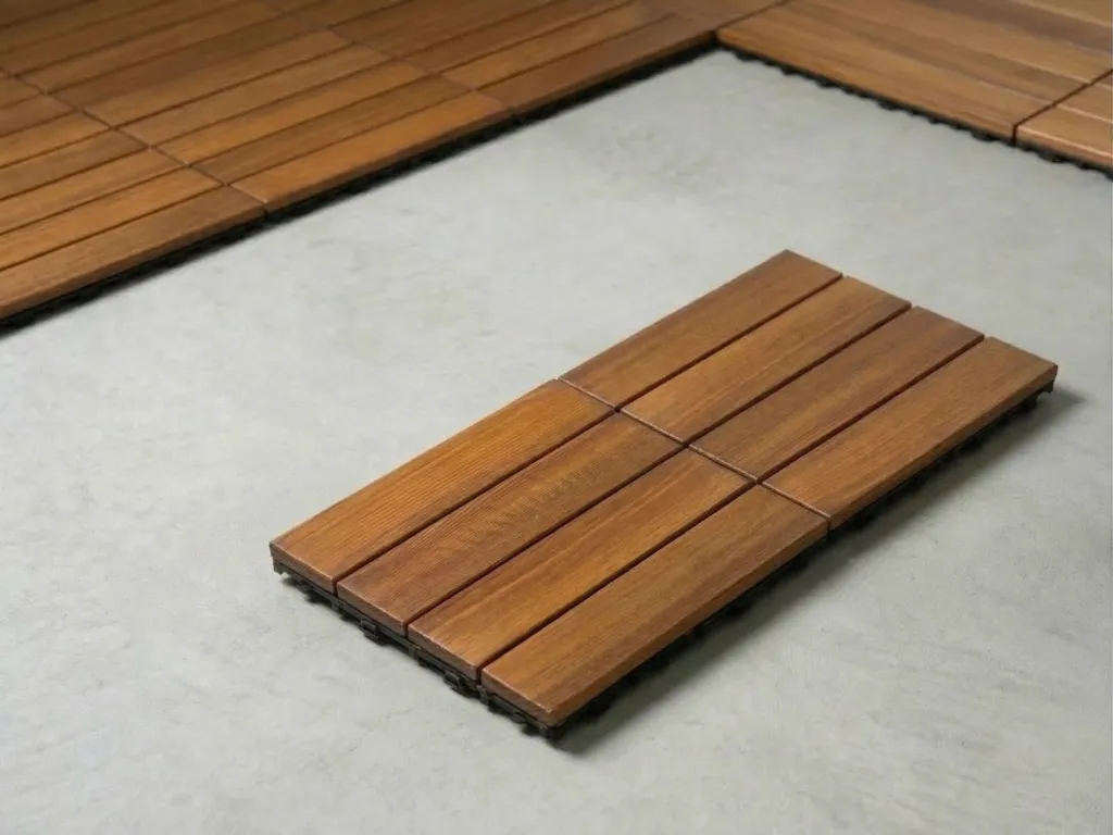 Structa Deck WPC interlocking deck tiles installation step 3 finished surface