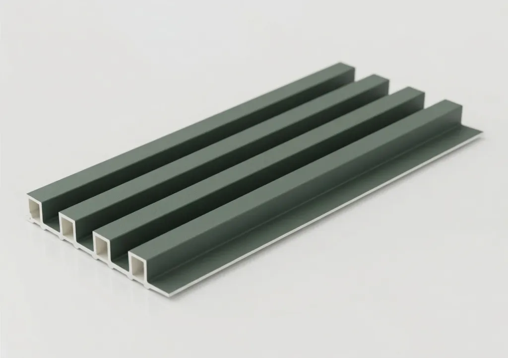 green wpc wall panel cross section sample