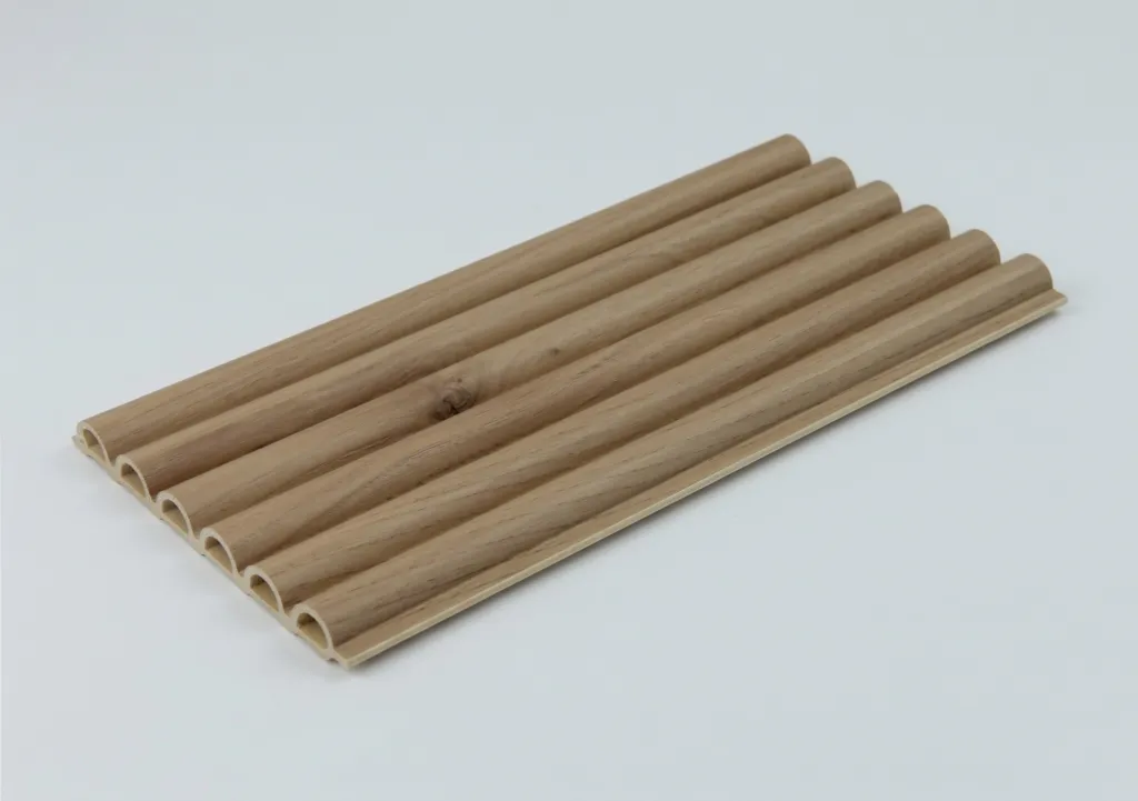 light oak wpc wall panel cross section sample